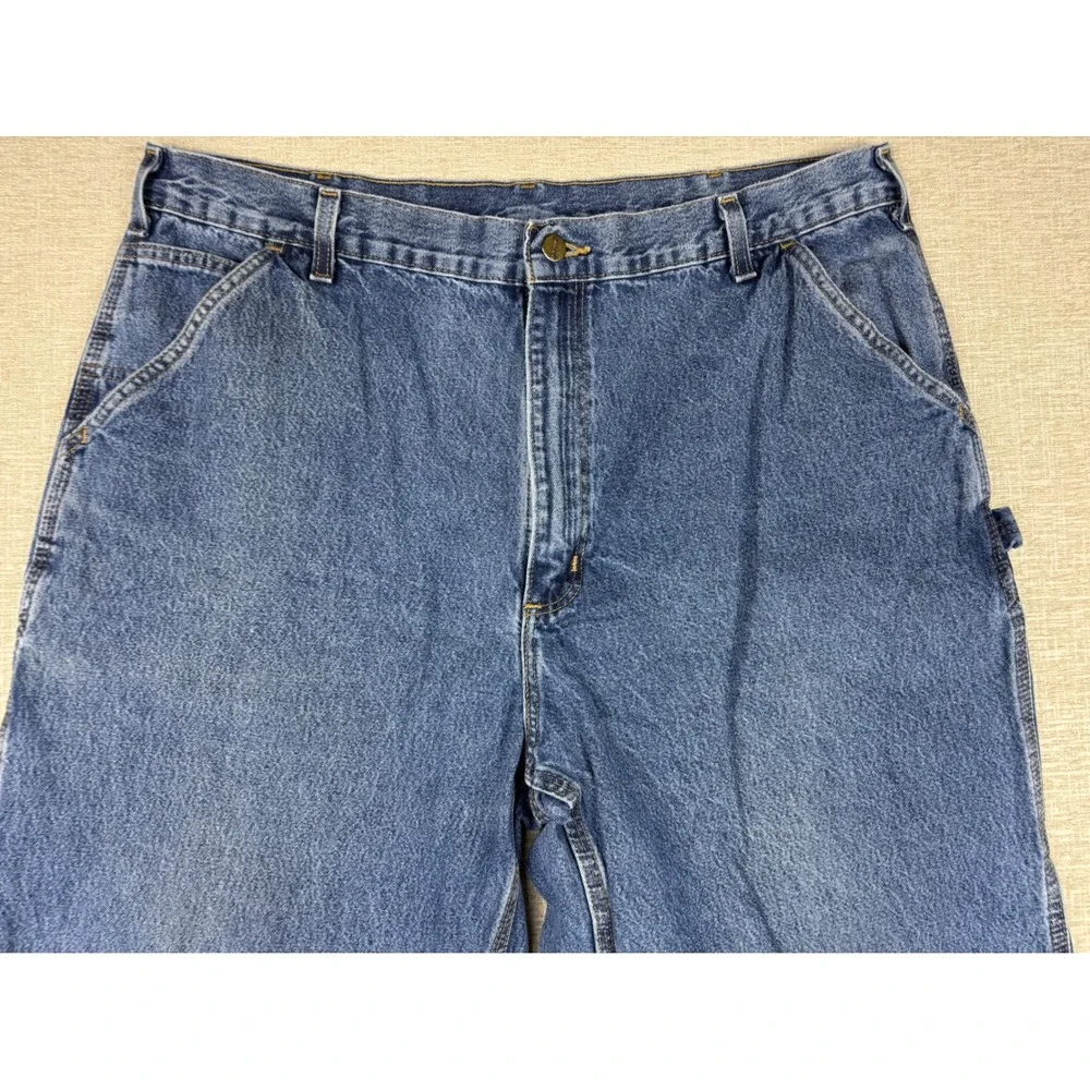 Carhartt B13-DPS Men's 40x34 Original Dungaree Fit Carpenter Blue Denim Jeans